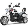 COSTWAY 6V Moto Elettrica per Bambini, Moto Cavalcabile con 3 Ruote e Luci, Avanti e Indietro, 2,5-3 km/h, Ideale per Bambini 3 Anni+, Carico 30kg (Bianco)