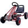 COSTWAY Go Kart a Pedali per Bambini, con Sedile Regolabile e Freno a Mano, Go Kart Veicolo per Bambini 3-8 Anni, Portata Massima 30 kg (rosso)