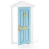 Odoria 1/12 Miniatura Porta Blu con Serratura e Chiave Accessori per Mobili di Casa Delle Bambole