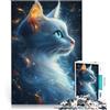AITEXI Puzzle 1000 pezzi per adolescenti Gatto bianco mistico per il giocattolo di sfida del gioco educativo Regalo di compleanno, regali, arte murale 75x50cm