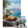 AITEXI Puzzle 1000 pezzi per adolescenti Natura morta mediterranea giocattoli educativi per l'apprendimento Giocattoli per la decorazione della casa 75x50cm