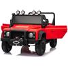 Beneo Motors Macchina elettrica per bambini Land Rover Defender 110 SVX 12V, rosso, trazione 4X4, luci LED, sospensione ruote anteriori e posteriori, telecomando 2,4 GHz, ingresso USB/Aux, Bluetooth