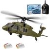 WYFTOY K170 UH60L RC elicottero per adulti principianti, 2.4G 4CH Flybarless telecomando elicottero modello con Altitude Hold, Dual Brushless Moto, 6-Axis Gyroscope, 2Battery