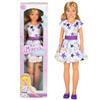 ColorBaby - Bambola Maria Grande snodata, 85 cm, capelli biondi e lunghi, per acconciatura, gambe e braccia articolate, abito stelle, vestiti con velcro, giocattoli bambini 3 anni (47699)