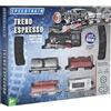 W'TOY Modellino Treno Express con Rotaia di 110 cm - 4 Vagoni - 16 Pezzi rotaia - Dettagli realistici - Luci e Suoni - Globo Giocattoli 42127