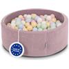 KiddyMoon Piscina 90X30cm/200 Palline In Schiuma Rotonda Morbida Per Bambini