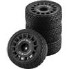 COOL RACING 4PCS/Set Ruote Gomme Piatti in Gomma di Ricambio per HPI Kyosho Tamiya TT02 XV-01 1/10 Auto RC, Nero