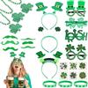 GLEAVI Kit Festa San Patrizio 91 Pezzi con Occhiali, Cerchietti, Collane Trifoglio, Braccialetti e Adesivi per Travestimenti, Accessori per Party a Tema, Carnevale e Servizi Fotografici