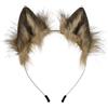 Generisch Fascia per orecchie di gatto in pelliccia sintetica fatta a mano, con orecchie di volpe, morbide orecchie di lupo, per cosplay, costumi di Halloween, per bambini e adulti