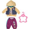 Zapf Creation BABY born Outfit con Felpa - per Bambole da 43 cm - Include Felpa, Pantaloni e Appendiabiti - Facile per Le Mani Piccole - Promuove empatia e abilità sociali - età: 3+ Anni
