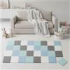 LittleTom 36 Pezzi Tappeto Gioco per Bambini in Piastrelle EVA 30x30 cm - Pavimento Morbido e Antiscivolo per Neonati - Superficie Puzzle Protettiva Ideale per la Cameretta dei Bimbi e Gioco a Terra