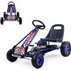 SOARS Go Kart a Pedali per Bambini, Macchina per Bambini con Sedili Regolabili in 2 Posizioni e 4 Ruote Antisdrucciolo, Carico 30 kg, per 3 Anni + (Blu, 101 X 61 X 62 CM)