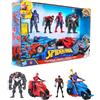 Marvel Spider-Man Eroi e Villains Battle Pack - 4 Figure d'Azione (Spider-Man, Venom, Miles Morales, Hobgoblin) + 2 Motociclette - Set Giocattolo Hasbro