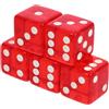 MOLUCKFU Dadi Trasparenti Rossi da 19 Mm per Giochi da Tavolo 5 Pezzi in Acrilico