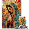 LLONGKT Puzzle per adulti e adolescenti raffiguranti la Madonna di Guadalupe in preghiera, giochi educativi, decorazioni per la casa, adatti per la decorazione del desktop (38x26cm)