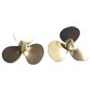 FYWYVIY Coppia di eliche sinistra/destra in ottone a tre pale da 35 mm for barche RC elettriche, foro albero M4 (2 pezzi)