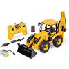 Carson 500907668 1:20 Terna JCB 2.4G 100% RTR - Veicolo da costruzione telecomandato per bambini da 8 anni, escavatore RC con funzioni, batterie e telecomando inclusi, giallo