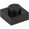 Q-Bricks Borsa 1.000 Pz. Plates 1X1 Black 650