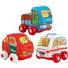 Zunishaone Macchinine di peluche - Tessuto lavabile, Giocattolo per ambulanza, Modello Taxi Express | Perfettamente ottimo per la figura dei cartoni animati di camion, amichevole