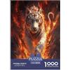 XKASKDFKE Jigsaw Puzzle Tigre fiammeggiante Colore Stampa Di Qualit Genitore-Figlio Attivit Animaliis Divertimento Gioco Da 1000 Pezzi Divertimento Per Adulti 38x26cm/1000pcs