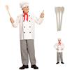 CARTOON Costume di carnevale + accessori, Cuoco, mestoli in legno, cappello, divisa, vestito, travestimento, per bambini, halloween, feste a tema