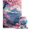 KGUHVFTK Puzzle da 1000 pezzi per adulti e adolescenti " Giappone monte fuji sakura" Fatto di legno，da 14 anni in su Interessante riduzione dello stress Regali interessanti per ridurre lo stress。