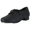 Linodes Scarpe da Ballo con Lacci in Pelle Sintetica per Uomo e Donna, Nero, 7 Women/6 Men