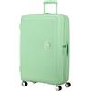 American Tourister Soundbox - Maleta Rígida Grande, 77 cm - Trolley con 4 ruedas, Cerradura TSA, Expandible y Ligera, 97/110L, Verde (Pastel Green)