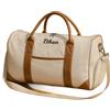 Shangyue Borsa da viaggio ricamata personalizzata Borsa da viaggio personalizzata Tote da viaggio personalizzata in tela ricamata, Beige, Moda