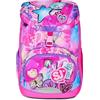 SJ GANG STYLE JAM GANG Zaino Scuola Soft Plus, Fucsia, Inserti in gomma su tasca e pattina con patch riposizionabili, 24 L, Zaino Scuola Elementare, Zaino Bambina