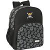Safta ONE PIECE PIRATES - Zaino scuola bambino, zaino per bambini, adattabile a carrozzina, ideale per bambini in età scolare, comodo e versatile, qualità e resistenza, 32 x 12 x 38 cm, Nero, M,