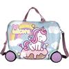 Coriex Trolley Cavalcabile Unicorno, Valigia da Viaggio per Bambini Rigida in ABS, Cavalcabile Trainabile con Tracolla 23L 45 x 22 x 34 cm, Multicolore