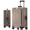 GIIYOEW Valigia in alluminio Bagaglio a mano argento Valigia trolley rigida senza cerniera Valigia da viaggio rigida con ruote,D'oro,26in