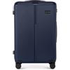 WITTCHEN Stripes Line Valigia media (L) | 67,5 × 45 × 27 cm (65 L), ABS rigido, 4 ruote 360° e lucchetto combinazione | Trolley da viaggio formato L, Ryanair/ITA Airways - Colore: Blu navy