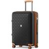 KONO Valigia Grande in PP Rigida 76 cm - Trolley 23 kg Leggero Espandibile con Ruote 360° TPE, Portabicchieri e Serratura TSA (28, Nero)