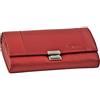 Menzo Borsa da cameriere per cameriere, in vera pelle, con chiusura tripla, Colore: rosso, Portafoglio da cameriere