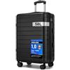 Shavont Valigia Media Rigida in ABS, Trolley Leggero con 4 Ruote Doppie 360° Silenziose, Serratura Integrata, Valigia da Viaggio 66x45x26,5 cm (66 cm, Nero)