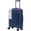 R.Leone Valigia da 1 Fino a Set 3 Bagaglio a mano 55x40x20 Ryanair, Medio, Grande Ultra Strong Antiurto Resistente Trolley rigido leggero 8 ruote in Polipropilene 8812 (Blu, L Valigia Grande)