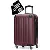 Hauptstadtkoffer Spree - Bagaglio a mano 55 x 36 x 21 cm + Etichetta digitale per bagaglio, serratura TSA, 4 ruote, 42 litri, valigia da viaggio, valigia rigida, trolley, espandibile, Borgogna