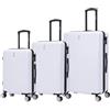 CELIMS - Set Valigie Rigide 3 Pezzi | Valigia Cabina + Valigia Media + Grande Valigia | 55 x 35 x 22 cm + 65cm + 75cm | Set di 3 Valigie | Bianco