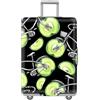LNXSESN Cprivaligia Frutta Verde Nero Coprivaligia Media Elastica Copri Valigia Media Lavabile Anti-Graffio Copertur Copertura Valigia con Cerniera Copri Trolley Riusabile Luggage Cover Per 22-25 Pollici