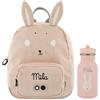 Upstitch Studio Trixie: Zaino e Borraccia per Bambini, per l'Asilo e Chitarra, Personalizzato con Nome, Coniglio, Set: Rucksack SMALL +