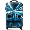 NoBoringSuitcases.com Valigia Bambini 55x40x20 cm - Auto da Corsa Ciano-Blu