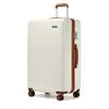 KONO Valigia 75cm PC+ABS Trolley Bagaglio a mano Grande Guscio Rigido Valigie Leggero Durevole con Doppie Ruote Girevoli TSA Blocco di Sicurezza, Crema/Marrone