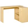 HOMCOM Scrivania Moderna per Computer Girevole a 360° 2 Ripiani 2 Cassetti, Tavolo da Pranzo in Rovere Legno, 117x82x74cm|Aosom