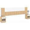 IDMarket - Cabecero SAPA para cama 140 y 160 CM con mesillas efecto madera y blanco