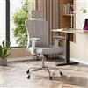 DEVAISE Sedia da Ufficio Ergonomica, Inclinazione a 3 Posizioni, Supporto Lombare Regolabile, Poggiatesta 3D Regolabile in Altezza, Braccioli Regolabili, per Ufficio e Home Office, Bianco