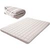 EMOOR Materasso Futon Giapponese Imbottito MACHI 160 x 202 cm Grigio, Soffietto Pieghevole Cinghie Elastiche Dormire a Terra Letto Ospiti Tatami