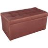 MG Design Pouf contenitore imbottito 45 x 90 cm Rosa - capacità ca. 100L, fino a 300 kg, superficie resistente e morbida, struttura solida, già montato e facile da pulire