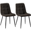 CLP Set di 2 sedie da pranzo Tilde imbottite con schienale, portata fino a 150 kg | Colore marrone Materiale Velluto